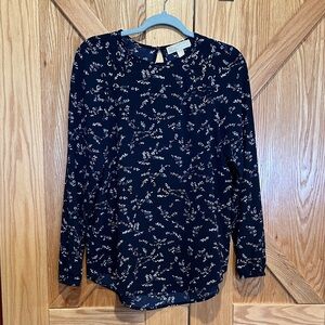 MICHAEL Michael Kors Dark Blue Floral Blouse